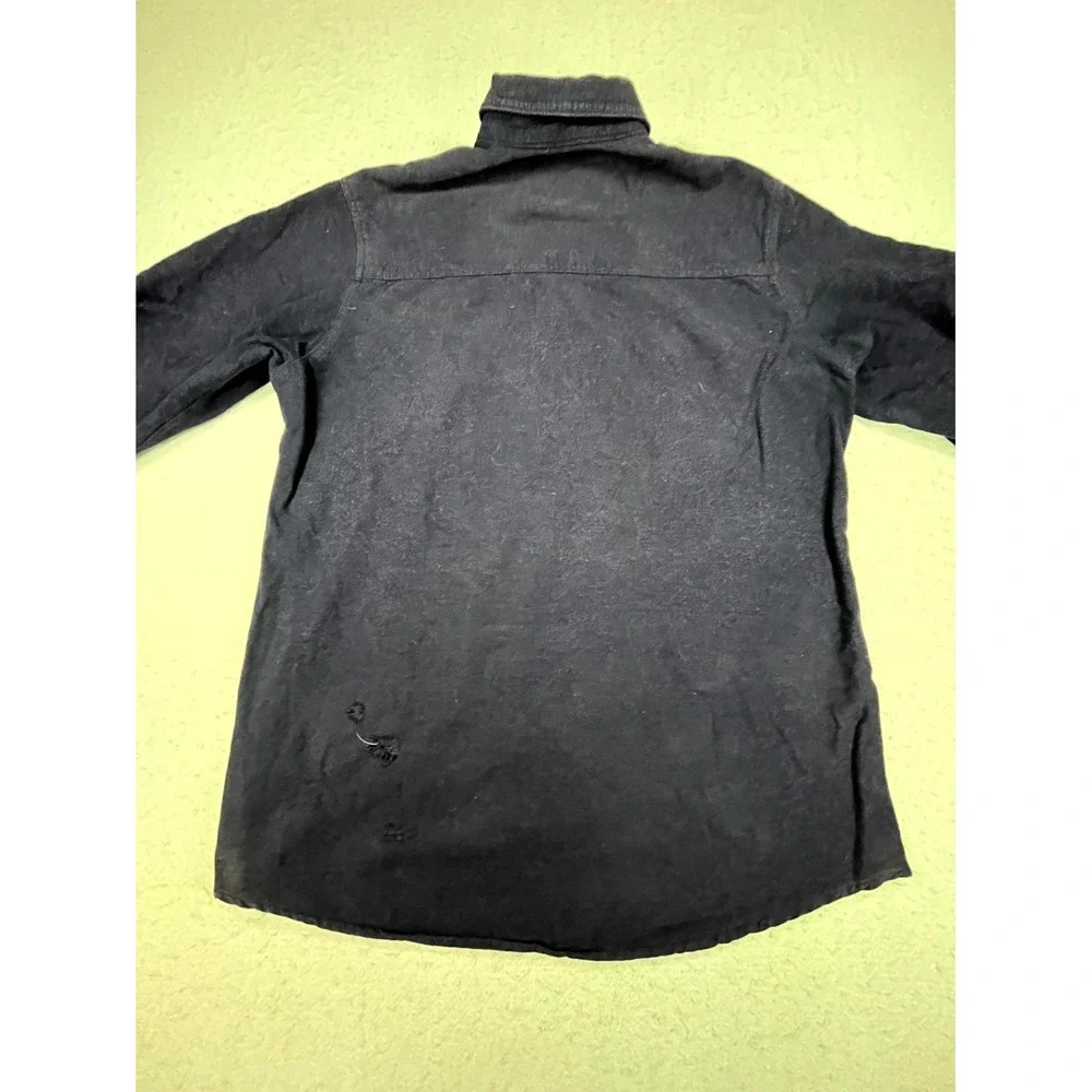 Dakota Grizzly Shacket Mens Medium Navy Blue Cotton Lined Flannel Button Front